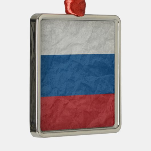 Russische Flagge Silbernes Ornament (Rechts)