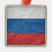 Russische Flagge Silbernes Ornament (Vorne)
