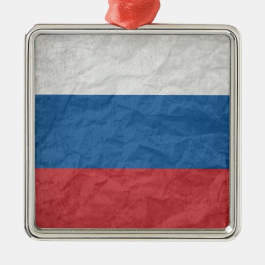 Russische Flagge Silbernes Ornament (Vorne)