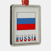 Russische Flagge Silbernes Ornament (Rechts)