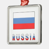 Russische Flagge Silbernes Ornament (Links)
