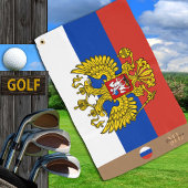 Russische Flagge und Russland mit Monogramm Golfha Golfhandtuch