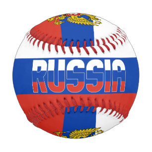 Russische Flagge und Wappen Patriotisch Baseball