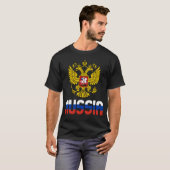 Russische Flagge und Wappen Patriotisch T-Shirt (Vorne ganz)