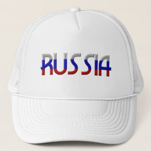 Russische Flaggenfarben Typografie Elegant Truckerkappe