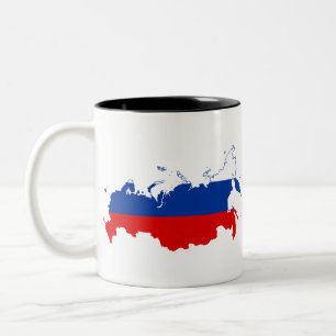 RUSSISCHE FÖDERATION - RUSSLAND/FLAG/MAP/FARBEN ZWEIFARBIGE TASSE