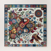 Russische Folklore Matryoshka Boho Chic Floral Puzzle (Horizontal)