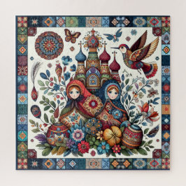 Russische Folklore Matryoshka Boho Chic Floral Puzzle
