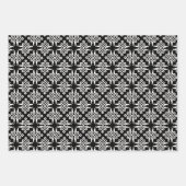 Russische Folklorerote Blume und Geflügel, geometr Geschenkpapier Set (Vorderseite 2)