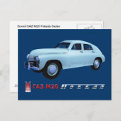 Russische GAZ M20 Sedan Postkarte (Vorne/Hinten)