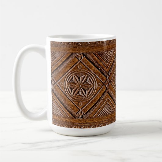 Russische geschnitzte Holzbox Kaffeetasse (Links)