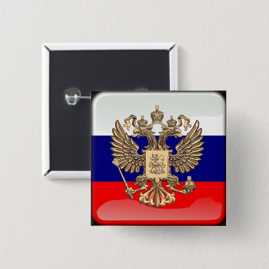 Russische glatte Flagge Button (Vorne & Hinten)
