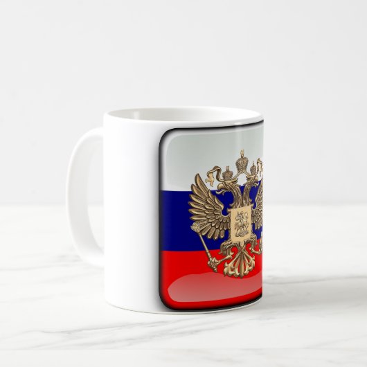Russische glatte Flagge Kaffeetasse (Vorderseite Links)