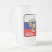 Russische glatte Flagge Mattglas Bierglas (Vorderseite Links)
