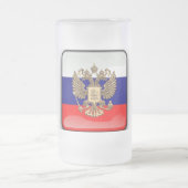 Russische glatte Flagge Mattglas Bierglas (Mittel)