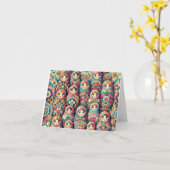 Russische Grusskarte Karte (Gelbe Blume)