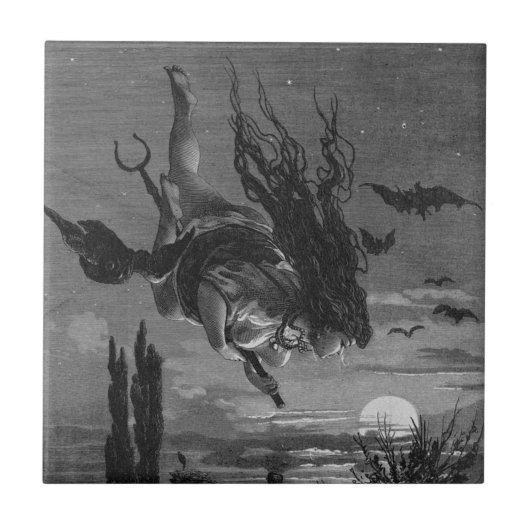 Russische Hexe: malerische Russland Keramik Tile Fliese (Vorderseite)