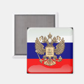 Russische Hochglanzflagge Magnet (Vorderseite/Rückseite)
