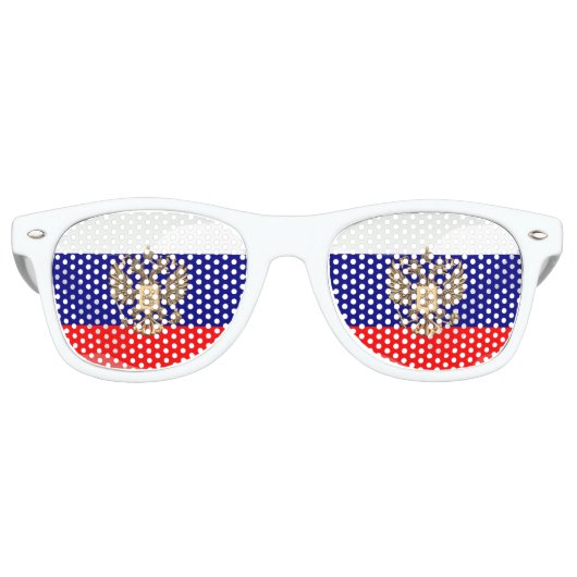 Russische Hochglanzflagge Partybrille (Vorderseite)