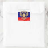 Russische Hochglanzflagge Quadratischer Aufkleber (Tasche)