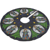 Russische Icon Guardian Angels und Weihnachtsbaume Polyester Weihnachtsbaumdecke (Schrägansicht)