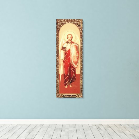 Russische Ikone Archangel Michael Wrapped Canvas Leinwanddruck (Insitu (Holzboden))