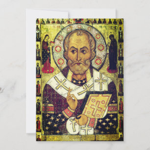 Russische Ikone des Heiligen Nikolaus Dankeskarte