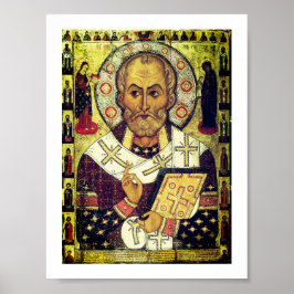 Russische Ikone des Heiligen Nikolaus Poster