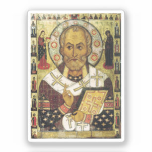 Russische Ikone des hl. Nikolaus Aufkleber