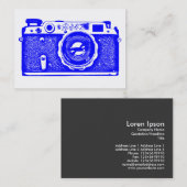 Russische Kamera - Blau auf Weiß Visitenkarte (Vorne/Hinten)