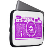Russische Kamera - Lila auf Weiß Laptopschutzhülle (Vorne Rechts)