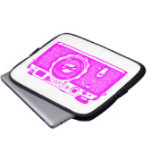 Russische Kamera - Magenta auf Weiß Laptopschutzhülle (Vorne Knopf)