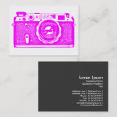Russische Kamera - Magenta auf Weiß Visitenkarte (Vorne/Hinten)