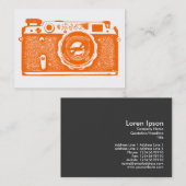 Russische Kamera - Orange auf Weiß Visitenkarte (Vorne/Hinten)