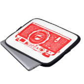 Russische Kamera - Rot auf Weiß Laptopschutzhülle (Vorne Knopf)