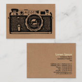 Russische Kamera - Schwarz auf Papptex Visitenkarte (Vorne/Hinten)