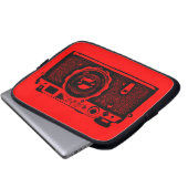 Russische Kamera - Schwarz auf Rot Laptopschutzhülle (Vorne Knopf)