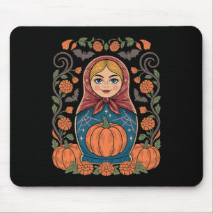 Russische Kultur Khokhloma Doll Matroska Halloween Mousepad