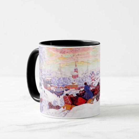 Russische Kunstweihnachtsgeschenke Tasse (Vorderseite Links)
