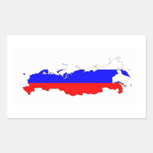 Russische Länderflagge Rechteckiger Aufkleber