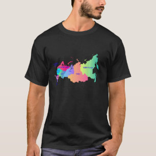 Russische Landkarte mit Regionen mit Namen der Rus T-Shirt