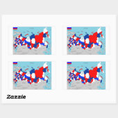 Russische Landkarte Rechteckiger Aufkleber (Blatt)