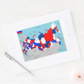 Russische Landkarte Rechteckiger Aufkleber (Umschlag)