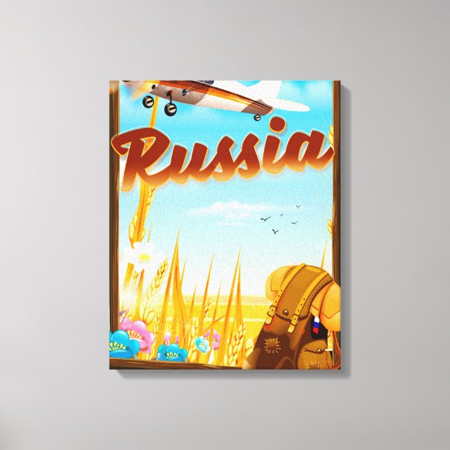 Russische Landschaft Cartoon Reiseplakat Leinwanddruck (Front)