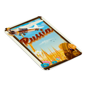Russische Landschaft Cartoon Reiseplakat Magnet