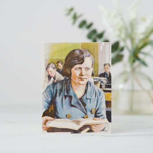 Russische Mädchen Postkarte (Stehend Vorderseite)