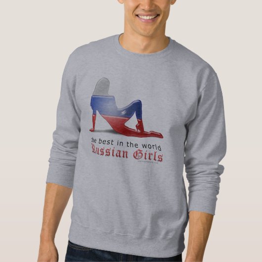 Russische Mädchen-Silhouette-Flagge Sweatshirt (Vorderseite)