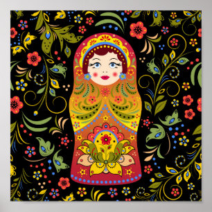 Russische Matrioshka-Ornament Poster