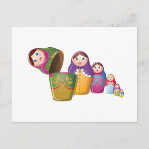 Russische Matrjoschka-Puppen Postkarte