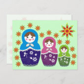 Russische Matryoshka-Dollars Postkarten (Vorne/Hinten)